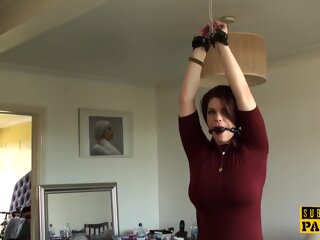 Busty redhead sub clamped..